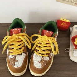 Aesthetic Sneakers*Boogzel Clothing Burger & Star Sneakers Brown/green