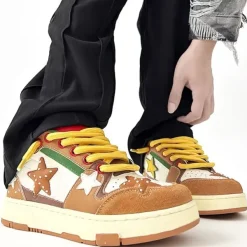 Aesthetic Sneakers*Boogzel Clothing Burger & Star Sneakers Brown/green