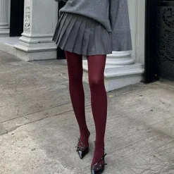 Other*Boogzel Clothing Tights Burgundy