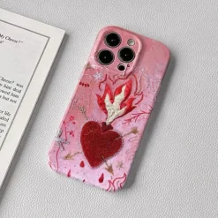 Iphone Cases*Boogzel Clothing Burning Heart Embroidered IPhone Case Pink