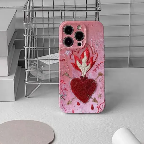 Iphone Cases*Boogzel Clothing Burning Heart Embroidered IPhone Case Pink