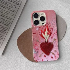 Iphone Cases*Boogzel Clothing Burning Heart Embroidered IPhone Case Pink