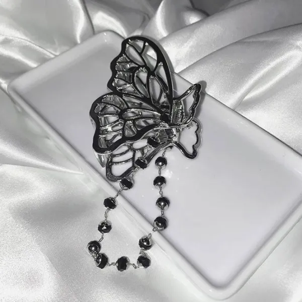 Hair Accessories*Boogzel Clothing Buttefly Chain Hair Claw Silver