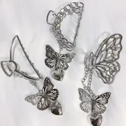 Hair Accessories*Boogzel Clothing Buttefly Grunge Hair Claw Silver