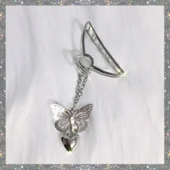 Hair Accessories*Boogzel Clothing Buttefly Grunge Hair Claw Silver