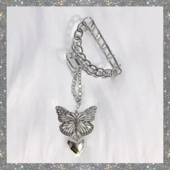 Hair Accessories*Boogzel Clothing Buttefly Grunge Hair Claw Silver
