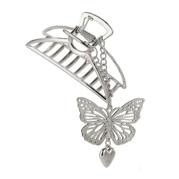 Hair Accessories*Boogzel Clothing Buttefly Grunge Hair Claw Silver