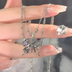 Necklaces & Chokers*Boogzel Clothing Butterfly Aesthetic Necklace Silver