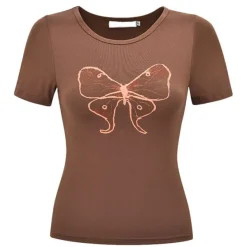 Aesthetic T-Shirts & Graphic Tees*Boogzel Clothing Butterfly Aesthetic Top Brown