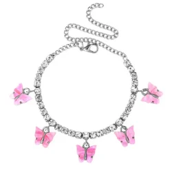 Other|Bracelts*Boogzel Clothing Butterfly Anklet Pink