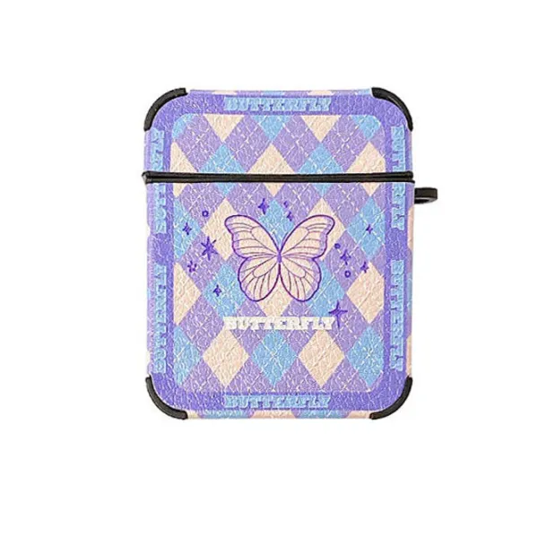 Iphone Cases*Boogzel Clothing Butterfly Argyle Airpods Case Purple