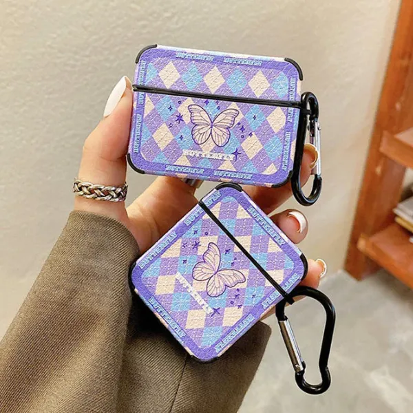Iphone Cases*Boogzel Clothing Butterfly Argyle Airpods Case Purple