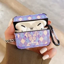Iphone Cases*Boogzel Clothing Butterfly Argyle Airpods Case Purple