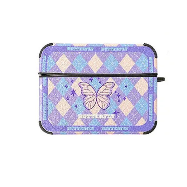 Iphone Cases*Boogzel Clothing Butterfly Argyle Airpods Case Purple