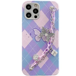 Iphone Cases*Boogzel Clothing Butterfly Chain Argyle iPhone Case Purple