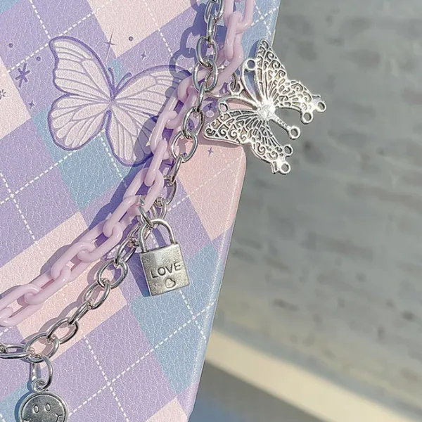 Iphone Cases*Boogzel Clothing Butterfly Chain Argyle iPhone Case Purple