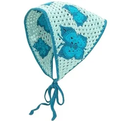 Other*Boogzel Clothing Butterfly Crochet Triangle Bandana Blue