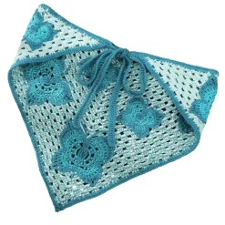 Other*Boogzel Clothing Butterfly Crochet Triangle Bandana Blue