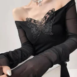 Long Sleeve Tops*Boogzel Clothing Butterfly Cut Out Long Sleeve Top