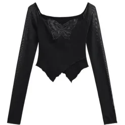 Long Sleeve Tops*Boogzel Clothing Butterfly Cut Out Long Sleeve Top