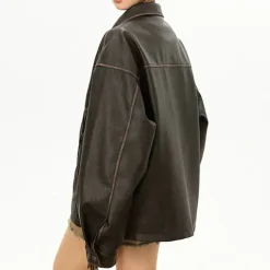 Coats & Jackets*Boogzel Clothing Butterfly Distressed Leather Jacket Brown
