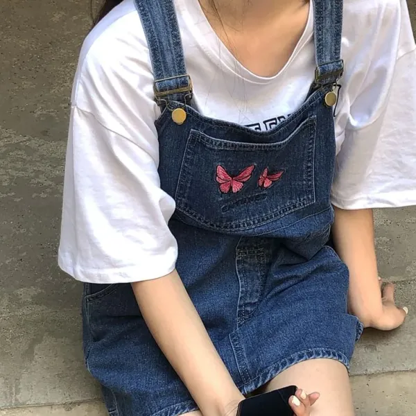 Dresses & Rompers*Boogzel Clothing Butterfly Dungaree Dress
