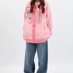 Hoodies*Boogzel Clothing Butterfly Embroidery Zip Up Hoodie