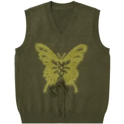 Knit Vests*Boogzel Clothing Butterfly Knit Vest in Green
