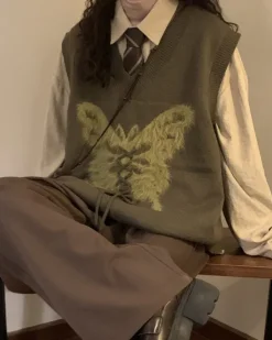 Knit Vests*Boogzel Clothing Butterfly Knit Vest in Green