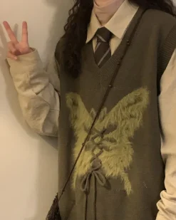 Knit Vests*Boogzel Clothing Butterfly Knit Vest in Green