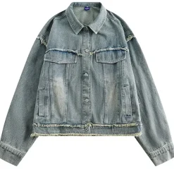 Coats & Jackets*Boogzel Clothing Butterfly Patch Y2K Denim Jacket Blue