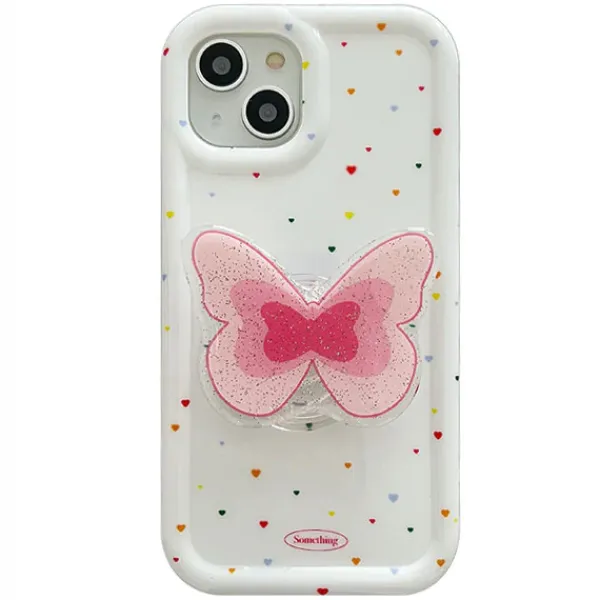Iphone Cases*Boogzel Clothing Butterfly PopSocket iPhone Case White/pink