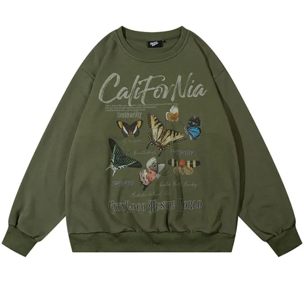 Sweatshirts*Boogzel Clothing Butterfly Print Aesthetic Sweatshirt