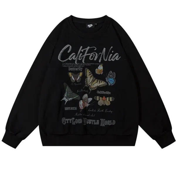 Sweatshirts*Boogzel Clothing Butterfly Print Aesthetic Sweatshirt