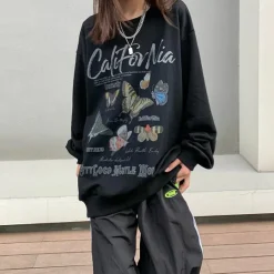 Sweatshirts*Boogzel Clothing Butterfly Print Aesthetic Sweatshirt