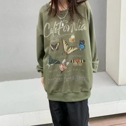 Sweatshirts*Boogzel Clothing Butterfly Print Aesthetic Sweatshirt