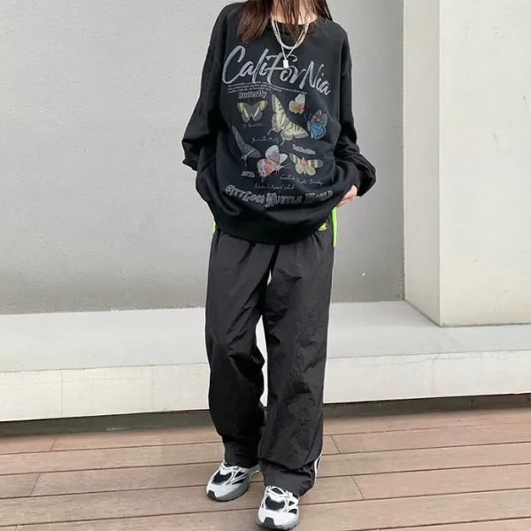 Sweatshirts*Boogzel Clothing Butterfly Print Aesthetic Sweatshirt