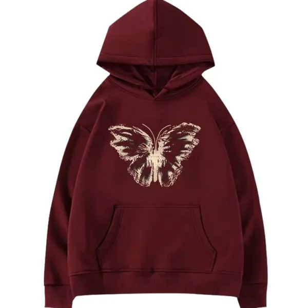 Hoodies*Boogzel Clothing Butterfly Print Aesthetic Hoodie