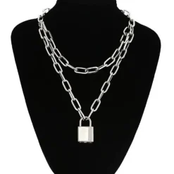 Necklaces & Chokers*Boogzel Clothing Cadet Sass Lock Necklace Silver