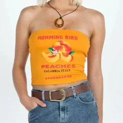 Y2K Tops|Crop Tops*Boogzel Clothing Calabria Italy Tube Top Orange
