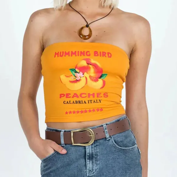 Y2K Tops|Crop Tops*Boogzel Clothing Calabria Italy Tube Top Orange
