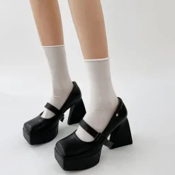 Classics|Sandals / Mary Janes*Boogzel Clothing Campus Queen Platform Mary Janes Black