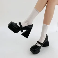 Classics|Sandals / Mary Janes*Boogzel Clothing Campus Queen Platform Mary Janes Black