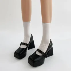 Classics|Sandals / Mary Janes*Boogzel Clothing Campus Queen Platform Mary Janes Black
