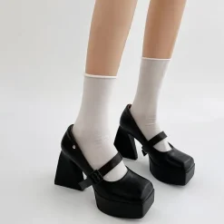 Classics|Sandals / Mary Janes*Boogzel Clothing Campus Queen Platform Mary Janes Black
