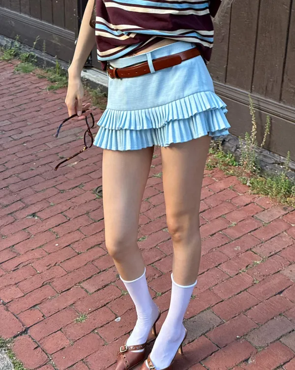 Skirts*Boogzel Clothing Campus Secrets Double Layer Pleated Skirt