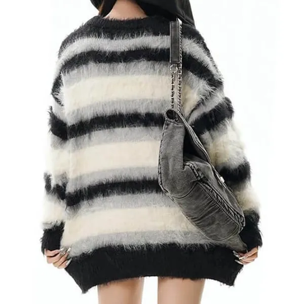 Striped Sweaters|Sweaters*Boogzel Clothing Candy Butterfly Fuzzy Sweater
