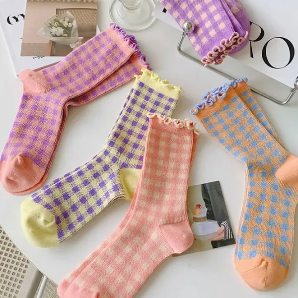 Socks*Boogzel Clothing Candy Fairy Plaid Socks