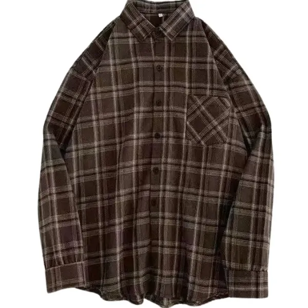 Long Sleeve Tops*Boogzel Clothing Casual Friday Aesthetic Plaid Shirt