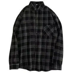 Long Sleeve Tops*Boogzel Clothing Casual Friday Aesthetic Plaid Shirt